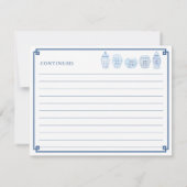 Chinoiserie Chic Blue & White Wedding Advice Card Kaart (Achterkant)