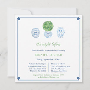 Chinoiserie Chic Boxwood Trouwrepetitie Diner Kaart