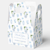 Chinoiserie Chic Chartreuse Navy Trouw Bruiloftsfe Bedankdoosjes (Geopend)