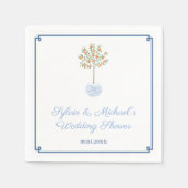 Chinoiserie Chic Citrus Oranje Tree Vrijgezellenfe Servet (Voorkant)