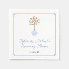 Chinoiserie Chic Citrus Oranje Tree Vrijgezellenfe Servet