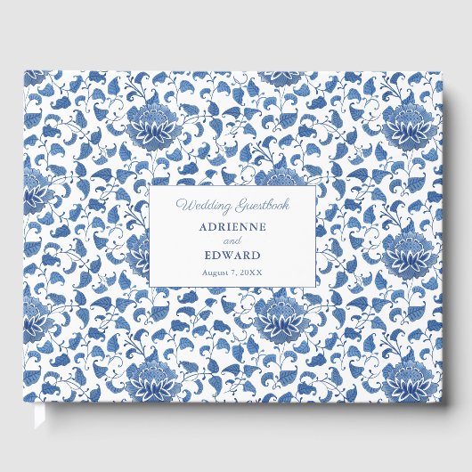 Chinoiserie Chic Classic Blue Wedding Gastenboek (Voorkant)