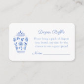 Chinoiserie Chic Diaper Raffle Baby shower Informatiekaartje (Voorkant)