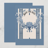 Chinoiserie Chic Flat Save the Date Kaart (Voorkant / Achterkant)