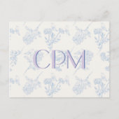 Chinoiserie Chic Floral Monogrammed Briefkaart (Voorkant)