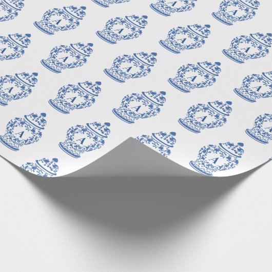 Chinoiserie Chic GingerJar | Monogram Cadeaupapier (Hoek)