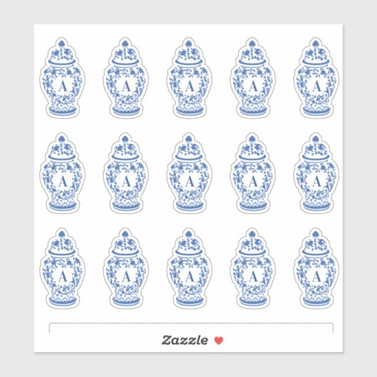 Chinoiserie Chic GingerJar Monogram Sticker (Vel)