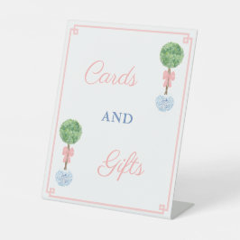 Chinoiserie Chic Girl Baby showers kaarten en cade Reclamebord Met Voetstuk