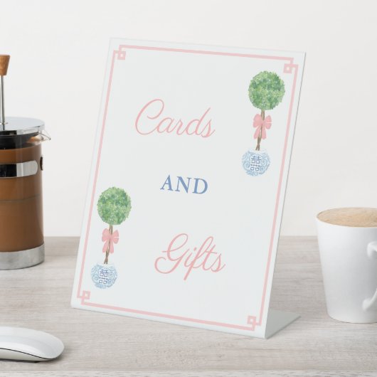 Chinoiserie Chic Girl Baby showers kaarten en cade Reclamebord Met Voetstuk (Insitu)