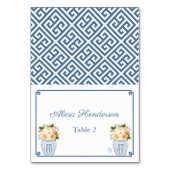Chinoiserie Chic Herfst Flowers Wedding Place Card Kaart (Voorkant)