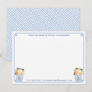 Chinoiserie Chic Herfst Flowers Wedding Shower Par Bedankkaart