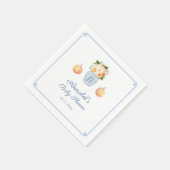 Chinoiserie Chic Herfst Sinaasappel en Navy Baby s Servet (Hoek)