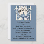 Chinoiserie Chic Huwelijksuitnodiging | blauwe blo Kaart (Achterkant)