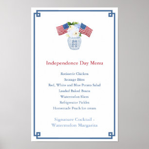 Chinoiserie Chic Juli 4th Party Menu Poster