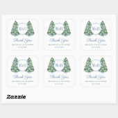 Chinoiserie Chic kerstboom Wedding Logo Favor Vierkante Sticker (Vel)