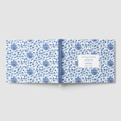 Chinoiserie Chic Klassiek Blauwe Bruiloft Gastenboek (Volledig)