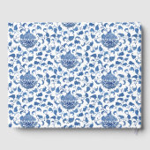 Chinoiserie Chic Klassiek Blauwe Bruiloft Gastenboek (Achterkant)
