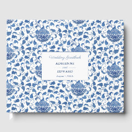 Chinoiserie Chic Klassiek Blauwe Bruiloft Gastenboek