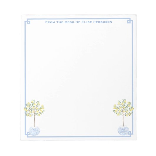 Chinoiserie Chic Lemon Tree Classic Lady's bureau Notitieblok (Voorkant)