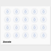 Chinoiserie Chic Monogram Eerste Retouradres Ronde Sticker (Vel)