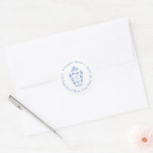 Chinoiserie Chic Monogram Eerste Retouradres Ronde Sticker (Envelop)