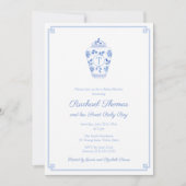 Chinoiserie Chic Monogram Sweet Baby Boy Shower Kaart (Voorkant)