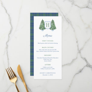 Chinoiserie Chic Monogram Winter Baptisme Menu