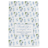 Chinoiserie Chic Navy Groen Bruiloft Welkom Medium Cadeauzakje (Voorkant)