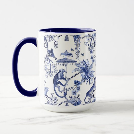 Chinoiserie Chic Oerwoud Toile | Blauw & Wit Groot Mok (Links)