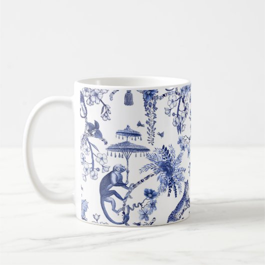 Chinoiserie Chic Oerwoud Toile | Blauw-wit Koffiemok (Links)