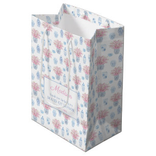 Chinoiserie Chic Pink & Blue Bridesmaids Hartelijk Medium Cadeauzakje