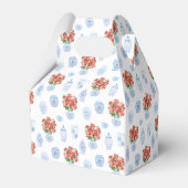 Chinoiserie Chic Poinsettia kerstbruiloft Bedankdoosjes (Achterkant)