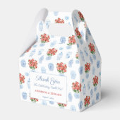 Chinoiserie Chic Poinsettia kerstbruiloft Bedankdoosjes (Voorkant Zijde)