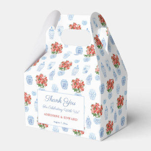 Chinoiserie Chic Poinsettia kerstbruiloft Bedankdoosjes