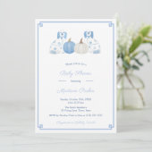 Chinoiserie Chic Pumpkins Herfst Baby shower Party Kaart (Staand voorkant)