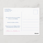 Chinoiserie Chic Roze Blauw Bruiloft Save The Date Briefkaart (Achterkant)