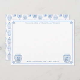 Chinoiserie Chic Stationery van het bureau van de  Notitiekaartje