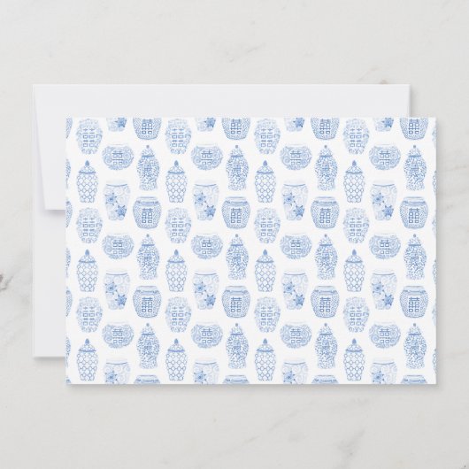 Chinoiserie Chic Stationery van het bureau van de  Notitiekaartje (Achterkant)