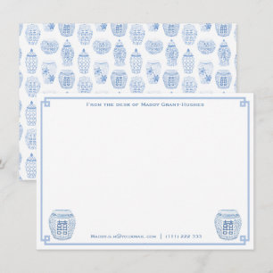Chinoiserie Chic Stationery van het bureau van naa Notitiekaartje