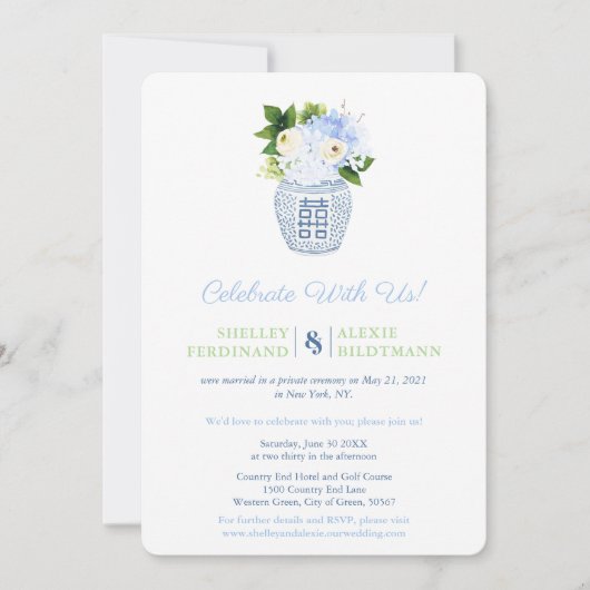 Chinoiserie Chic Vier mee Ontvangst alleen Kaart (Voorkant)