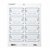 Chinoiserie Chic Welkom op onze bruiloft Etiket (Full Sheet)