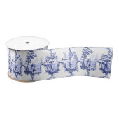 Chinoiserie China Blue Satijnen Lint (Spoel)