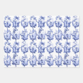 Chinoiserie China Blue Wrapping Paper Sheets (Voorkant 2)