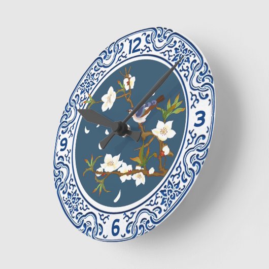  Chinoiserie Chinese Bird-flower Art Ronde Klok (Hoek)