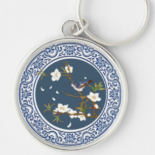 Chinoiserie Chinese Bird-flower Art Sleutelhanger