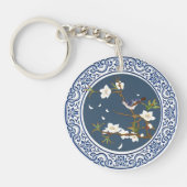  Chinoiserie Chinese Bird-flower Art Sleutelhanger (Voorkant)