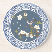  Chinoiserie Chinese Bird-flower Art Zandsteen Onderzetter (Voorkant)