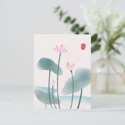 Chinoiserie Chinese inkt was het schilderen van Lo Briefkaart (Staand voorkant)