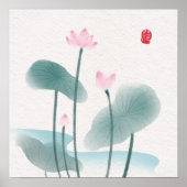 Chinoiserie Chinese inkt was het schilderen van Lo Poster (Voorkant)