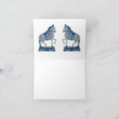 Chinoiserie Chinese paarden Notitiekaartje (Binnen)